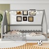 Whisen Full Size Wood House Bed with Window and Fence - 2 of 4