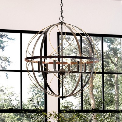 Urban Ambiance Luxury Farmhouse Chandelier 31.875''H x 28''W,  Olde Bronze Finish,  Omaha Collection, UHP4402