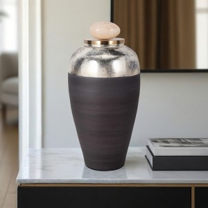 Modern Decorative Glass Jar with Lid - Elegant Home Accent - Resin & Metal Finish - Luxury Storage Container Living Room, Bedroom, Office - 1 of 4