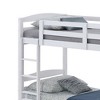 Royal Hampton Twin Bunk Bed, Convenient Ladder, Arch Slat Design, White Solid Wood - 3 of 4