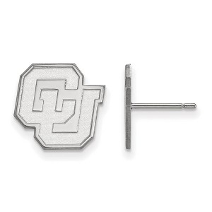 Black Bow Jewelry 10k White Gold Colorado Buffalos NCAA Post Earrings - 1 of 3