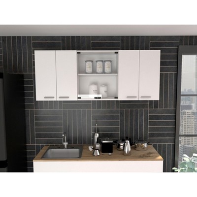 NicBex Sideboard Buffet Cabinet Modern Design Wall Storage Cabinet 150" Kitchen Cabinet with Built-in Dish Rack and Holder for Dining Room