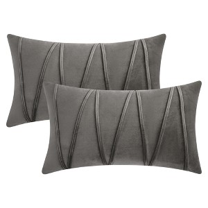 REGALWOVEN Sofa Living Room Decor Solid Velvet Square Throw Pillow Covers 2 Pcs - 1 of 4