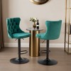 Leovsnove Swivel Bar Stools Set of 2, Upholstered Bar Stools with Nailheads Trim and Velvet Tufted Back, Adjustable Counter Height Bar Stools - 3 of 4