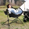ALEXOUN 2Pcs Folding Outdoor Portable Camping Chair with Pillow and Cup Holder, Recliner with Carry Bag for Outdoor Travel Camping - 2 of 4