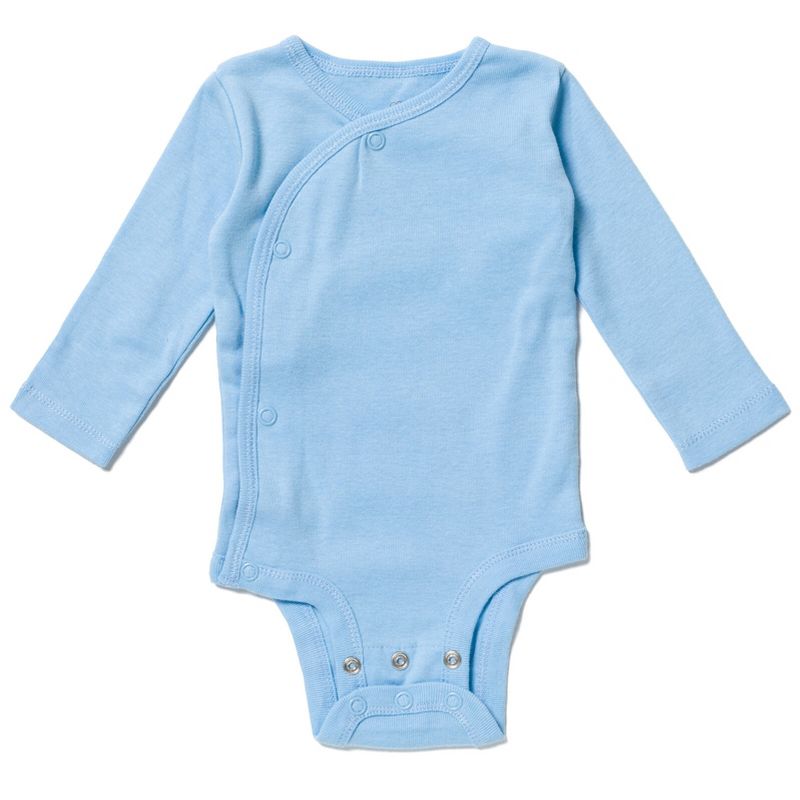 Cozeeme 3 Pack Long Sleeve Bodysuits Blue Grey Yellow Newborn to Infant 
, 3 of 9