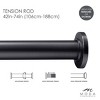 Moda at Home 41"-76" Draper Tension Shower Curtain Rod Black - 2 of 3