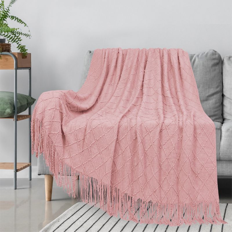 PAVILIA Knit Textured Soft Throw Blanket for Sofa, Living Room Decor, and Bed, 4 of 8