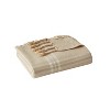 VCNY 50"x60" Leena Plaid Fringe Throw Blanket Ivory/Tan: Hypoallergenic Microfiber, Farmhouse Style, Cruelty-Free - 2 of 4
