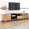 XIYUYEU TV Stand for 85 Inch TV with Open Shelf,TV Console Table with 2 Cabinets and 2 Drawers,Brown/White - 2 of 4