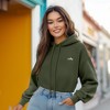 Dalix Salty Embroidery Fleece Hoodie Cropped Long Sleeve Drawstring Fall Spring Womens - 3 of 4