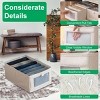 Racxily 4Pcs Foldable Linen Clothing Storage Bin with Visible Clear Window Convenient Handle Multipurpose Collapsible Storage Basket Closet - 2 of 4