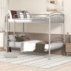 NicBex Twin Over Twin Bunk Bed with Fence and Ladder,Metal Loft Bed with Detachable Design for Bedroom,Convertible into 2 Beds,White/Black/Silver - 2 of 4