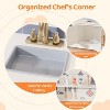JOYMOR Ages3 Wooden Play Kitchen Set with Coffee Machine Accessories Pretend Play Cream Gold - 4 of 4