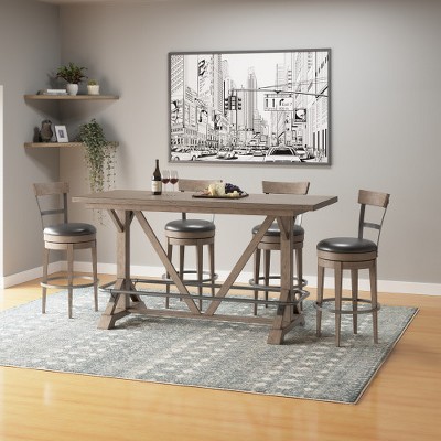 Anybear Brown Bar Height Trestle Table