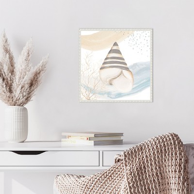16" x 16" White and Beige Canvas Coastal Quote Art