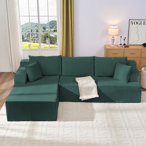 Mjkone 2-Pcs Free Combination Modular Sectional Sofas with Deep Seat,Corduroy L-Shaped Sofa with Chaise Lounge - 1 of 4