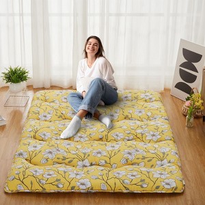 Nasitip Floor Futon Mattress, Modern Floral Printed Tatami Mat,Roll Up Sleeping Pad Portable for Guest Room, Dormitory - 1 of 4