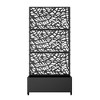 PexFix 72 in. x 35 in. Outdoor Metal Trellis with Planter Box in Web Pattern in Black - 3 of 4