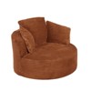 AENKYO 49" Compressible Round Chair, Corduroy Accent Chair with Cushioned Backrest 3 pillows No Assembly Required - 4 of 4