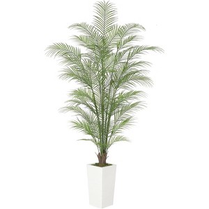 Acekool Artificial Palm Tree Set, Lifelike Faux Areca Palms with Realistic Trunks & White Pot, Tropical Decor for Indoor/Outdoor - 1 of 4