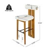 Modern Counter Bar Stools with Upholstered Seat and Back,Armless Kitchen Island Chairs for Compact Dining Areas or Home Bars-Maison Boucle - 2 of 4
