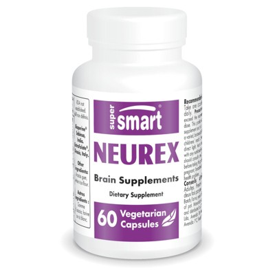 SuperSmart Neurex - Advanced Brain Supplement - with Ginkgo Biloba, Bacopa Monnieri, GPC, Huperzine A | Non-GMO & Gluten Free - 60 Vegetarian Capsules