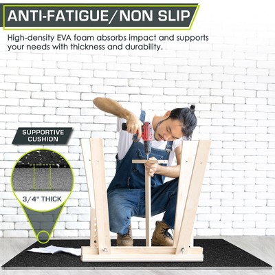 Black and Grey 3/4-Inch Rubber Top Exercise Puzzle Mat