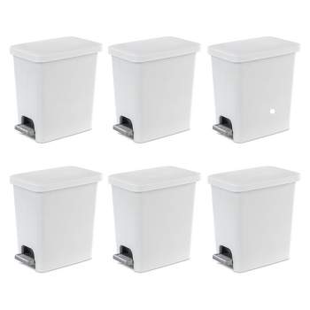 Sterilite 11 Gallon Slim Narrow Stepon Hands Free Portable Kitchen  Wastebasket Trash Can Garbage Bin Container With Oversized Lid, White (12  Pack) : Target