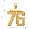 Black Bow Jewelry 14k Yellow Gold, Varsity Collection, Large D/C Pendant Number 76 - 2 of 3
