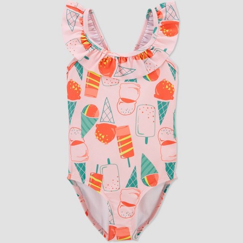 Toddler Girls Popsicle Ruffle Sleeve One Piece Swimsuit Just One You Made By Carter S Pink Target