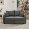 Okak Modern Sofa Couches for Living Room Loveseat Sofa Chair with Storage, Phone Holder & Cup Holder Corduroy Couch Deep Seat, Gray - 2 of 4
