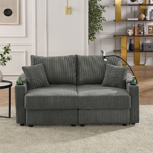 NicBex 73 Inch Loveseat,Modern Corduroy Loveseat Sofa Chair with Storage,Upholstered Deep Seat Couch for Living Room - 1 of 4
