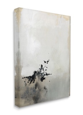 Stupell Industries Minimal Neutral Abstract Painting Black Splatter