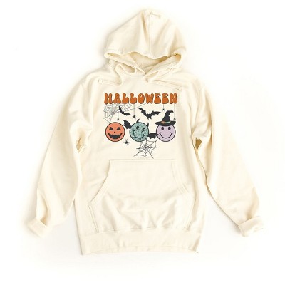 Simply Sage Market Women's Graphic Hoodie Halloween Smiley Faces