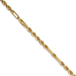 Black Bow Jewelry 3mm, 14k Yellow Gold, Diamond Cut, Milano Rope Chain Necklace - 1 of 4