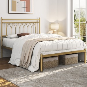 Yaheetech Modern Metal Platform Bed Frame with Headboard - 1 of 4