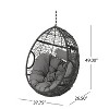 Sapphtopaz Porch Swing Rattan Hanging Basket Lounge Patio Swing Chair with Cushions (No Hanging Stand) for Patio, Garden, Backyard, Terrace - 2 of 4