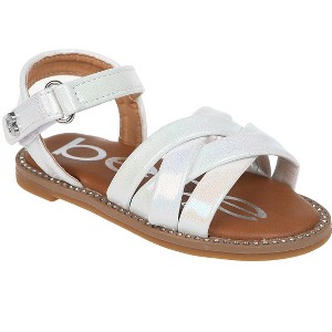 bebe Toddler Girls' Sandals - Open Toe Flat Sandals Comfy Summer Flats for Toddler and Little Kids - 1 of 4