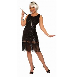 Forum Novelties Women's Black Fringe Flapper Costume X-Small/Small - 1 of 2