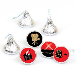 Big Dot of Happiness Red Carpet Hollywood - Movie Night Party Round Candy Sticker Favors - Labels Fits Chocolate Candy (1 sheet of 108) - 1 of 4