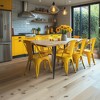 IHOMEADORE 18Inch High Gloss Yellow Industrial Metal Dining Chairs set of 2 - 2 of 4