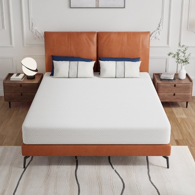 FDW 8 Inch Green Tea Memory Foam Mattress Cooling Gel Infused Mattress,Fiberglass Free/CertiPUR-US Certified/Bed-in-a-Box,White