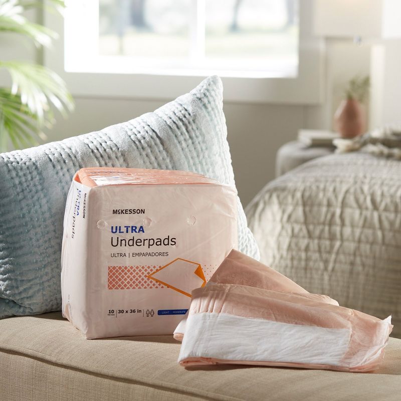 McKesson Ultra Underpads, Heavy Overnight Absorbency, Disposable Incontinence Bed Pads, 30" x 36", 5 of 11