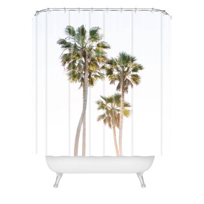 Bethany Young Photography California Palms Shower Curtain White/Green - Deny Designs