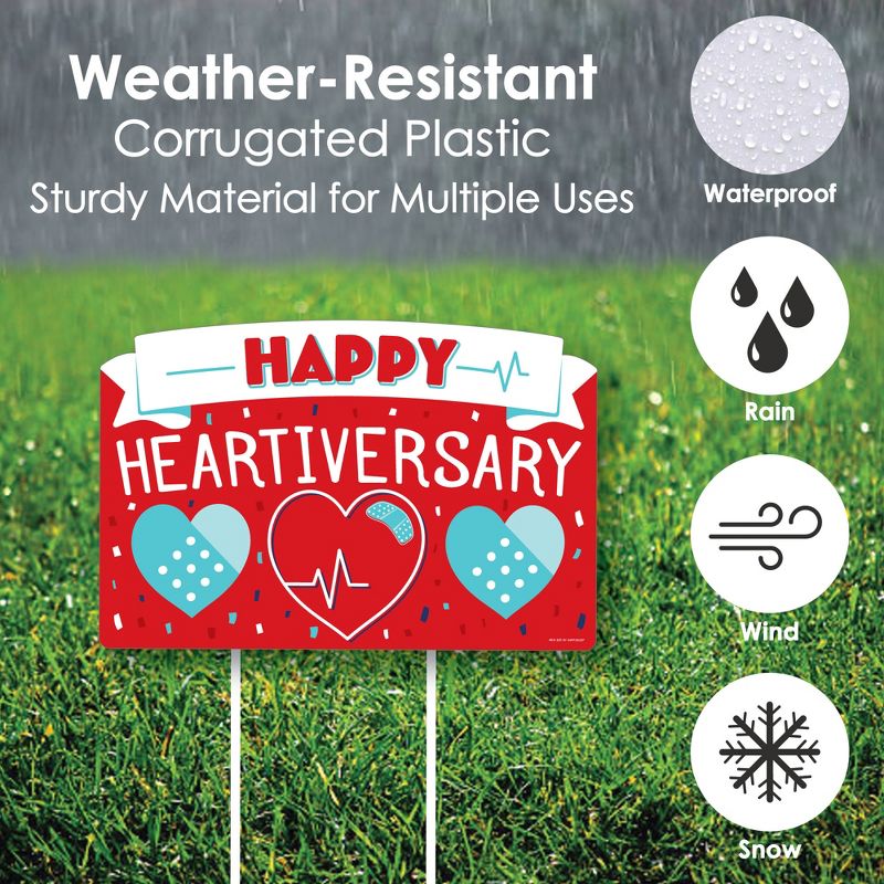Big Dot of Happiness Happy Heartiversary - CHD Awareness Yard Sign Lawn Decorations - Party Yardy Sign, 4 of 10