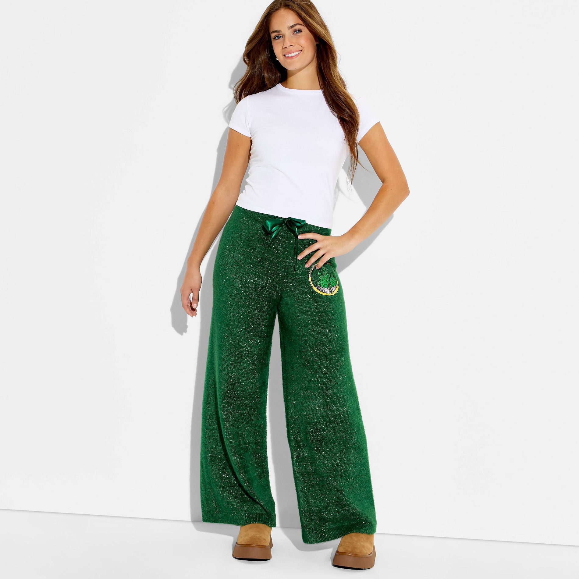 Wicked x Katie Kime Women's Graphic Sweater Pants - Emerald Green