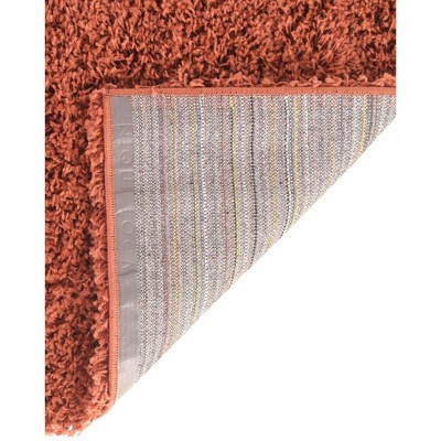 Kid-Friendly Reversible Shag Area Rug in Vibrant Red and Orange