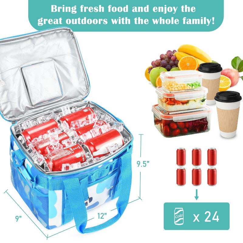 Tirrinia 24 Cans Cooler Bag - Insulated Leakproof Outdoor Cooler Tote - Portable Freezer Bag with Adjustable Shoulder Strap, 4 of 8