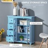 Storage Sideboard Cabinet with 4 Drawers and Glass Door Cupboard, Console Table for Living Room - 4 of 4